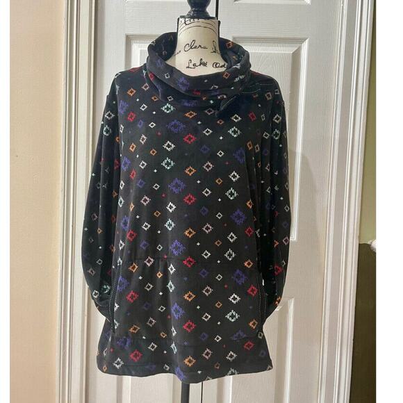 Jasmine & Ginger Sweatshirt crossover Neck Sz X-Large Velvet Kangaroo Pockets - Picture 16 of 16